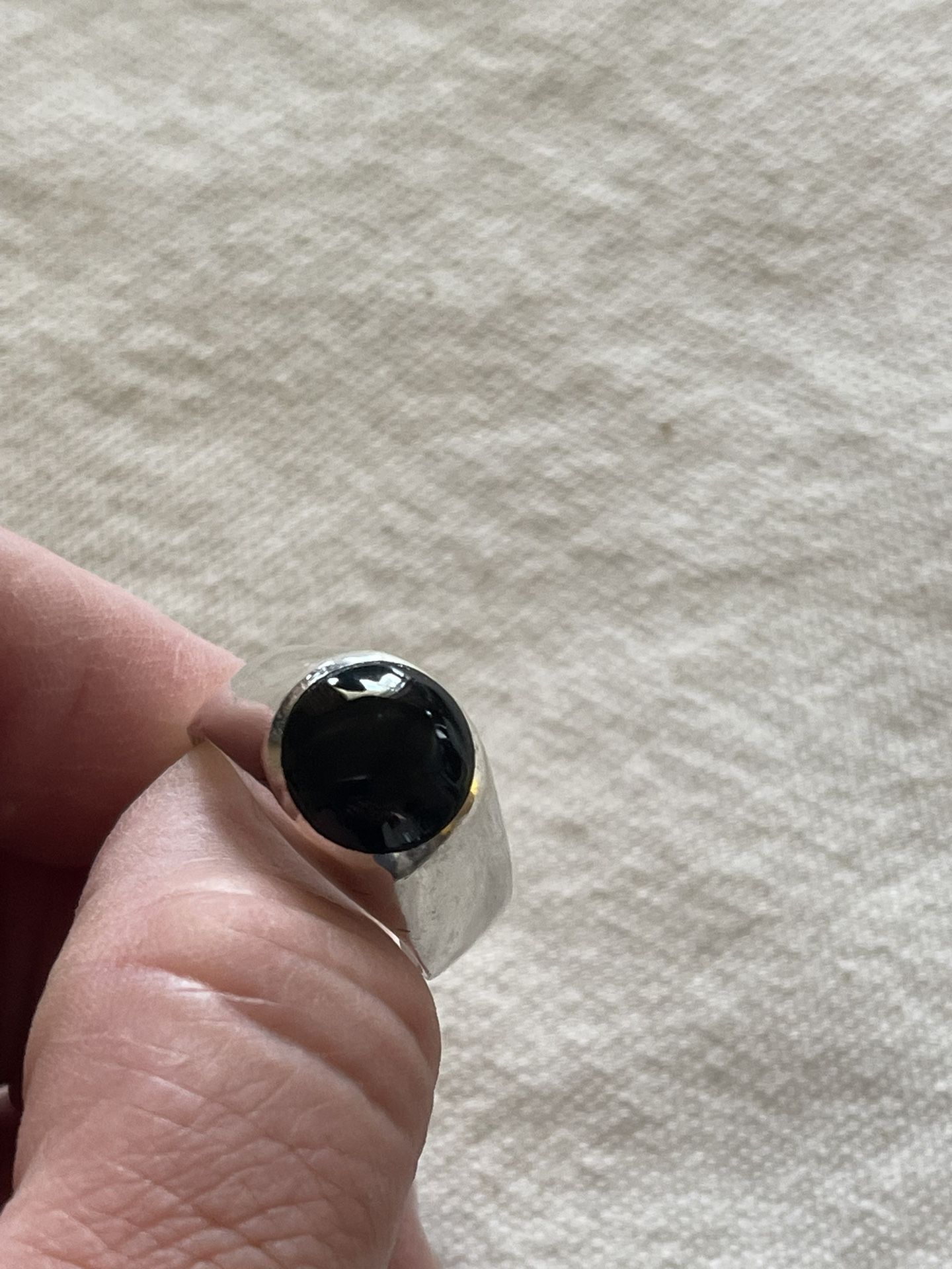 Vintage Mexico Sterling Silver Black Onyx Ring