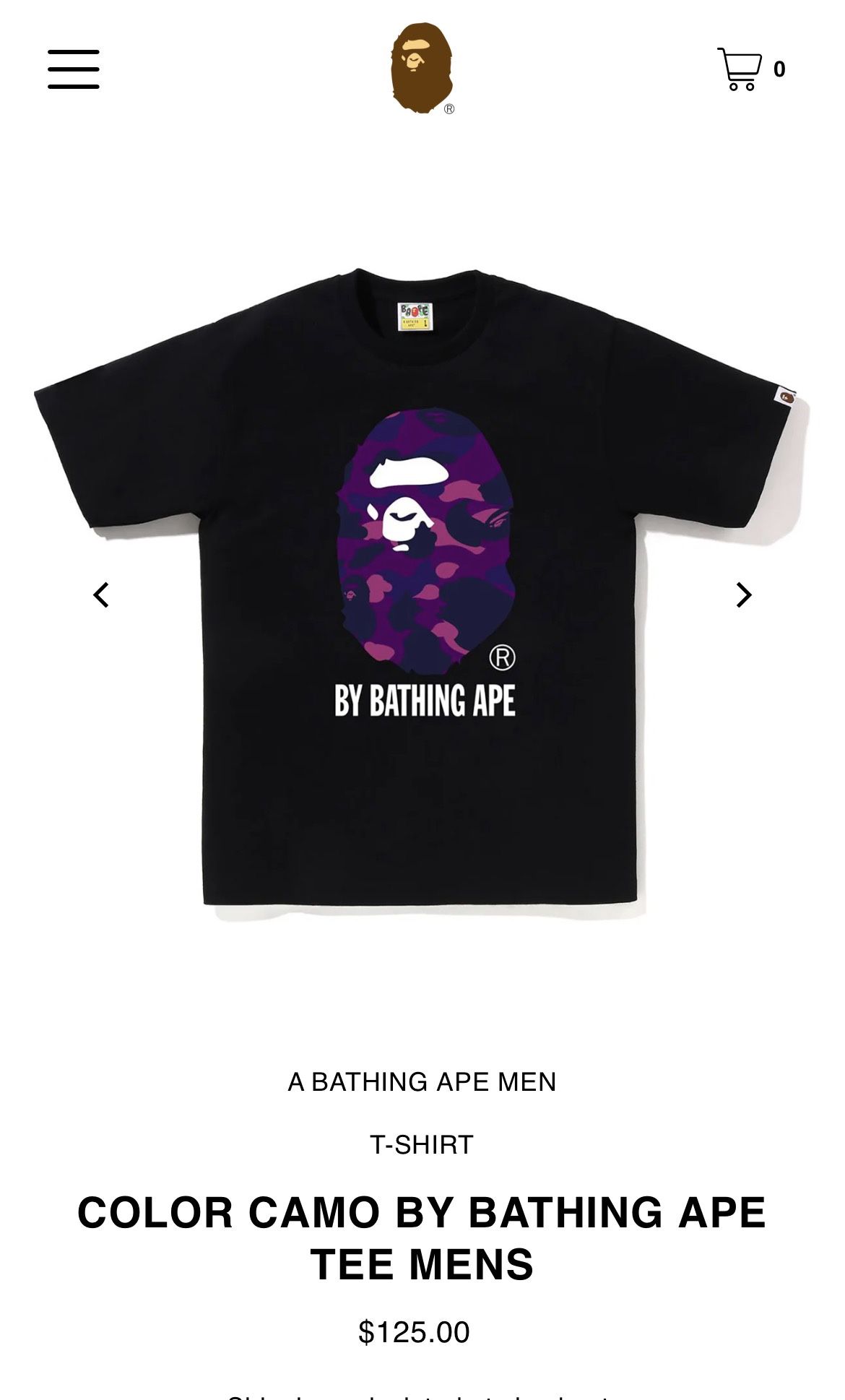 Men’s Large By Bathing Ape T-Shirt