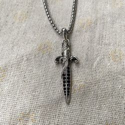David Yurman Waves Dagger Amulet Necklace