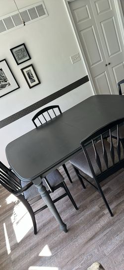 Solid wood 60 x 40” farmhouse table with 18 inch extension leaf