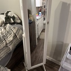 Stand Up Mirror And Jewelry Box 