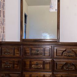 Very Large Dresser With Large Mirror