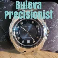  Bulova Precisionist Men's 42mm Watch Quartz Stainless Steel Bracelet New Battery 