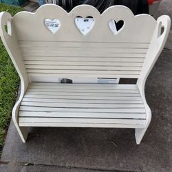 Cute little white bench