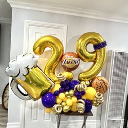 Lakers Themed birthday Balloons 