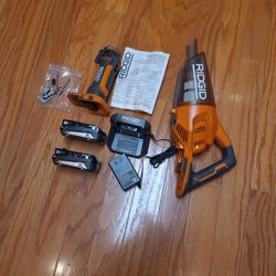 Ridgid 18V Drywall Cut-out Tool, Vacuum, Batteries, Charger