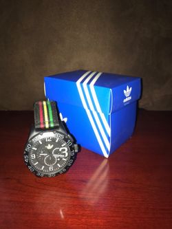Adidas watch-red/yellow/green strap
