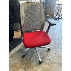 Steelcase Amia Air High End Ergonomic Office Chair Platinum Solid Frame, Scarlet Red Color
