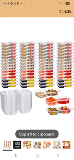 30 PCS Disposable Double Compartment Snack Containers with Lids, Plastic Snack Pack Containers, 2 Compartment Snack Box, Grab and Go Snack Containers 