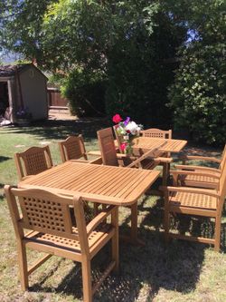 Cambridge Casual 7-piece Teak Patio Extendable Dining Set