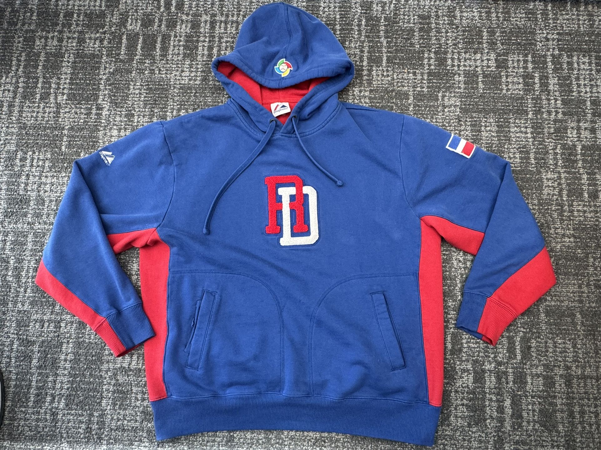Majestic World Baseball Classic WBC Dominican Republic Hoodie Pullover Size Medium