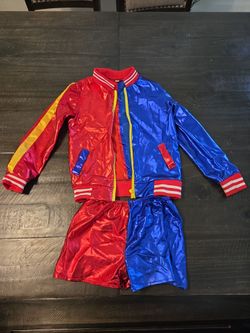 Halloween Harley Quinn Costume Jacket and Shorts Set