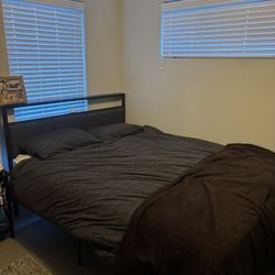 Queen Mattress & Bed Frame (Together Or Separate) - Like New Condition 