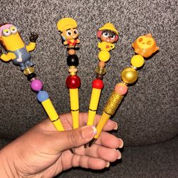 Yellow Doorables Beaded Pens Minion