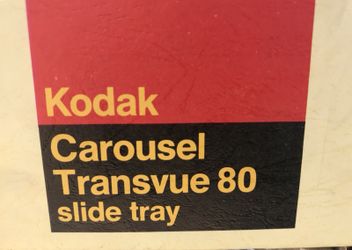 Two kodak carousel transvue 80 slide tray