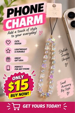Rubi Iridescent Beaded Phone Charm