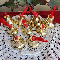 9 Reclaimed Metal Christmas Bells