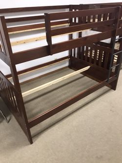 Luxury real wood bunk bed full over full
