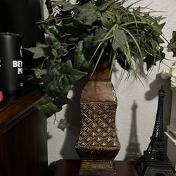 Metal Vase Plant Artificial 