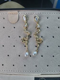Gold Snake Earrings