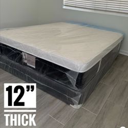 Queen Mattress Set Plush PillowTop – Brand New –  Same Day Delivery Available 🚚