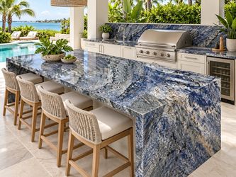 Blue Bahia Granite Outdoor Kitchen
