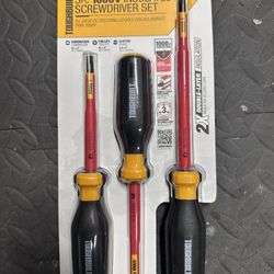 3-Piece Bi-material Handle Insulated Assorted Screwdriver Set