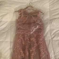 TWO PINK LACE DRESSES