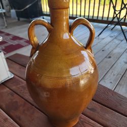Antique Large Italian Amphora or Capasa Olive Oil Jug 16.5" Tall