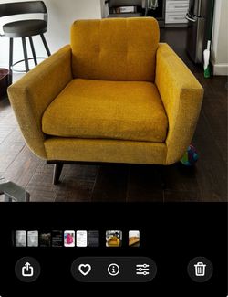 Mustard Yellow Mid-Century Modern Accent Chair