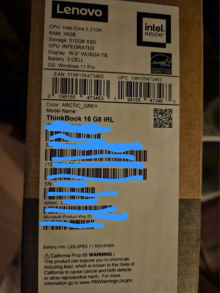 Thinkbook Lenovo Laptop 16 NEW SEALED