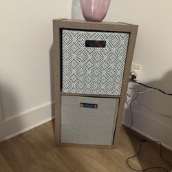 Set of Gray Two Block Cube Storage Bookcase