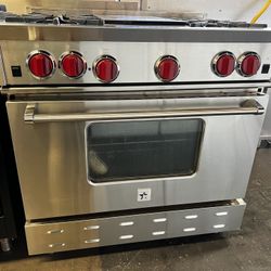 Range Stove Stainless Steel 36”Wide All Gas 