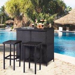 NEW Bar Table and Stools 3Pcs Outdoor Patio Home Decor