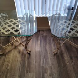 Coffee Table And End Tables Rod Iron And Glass 