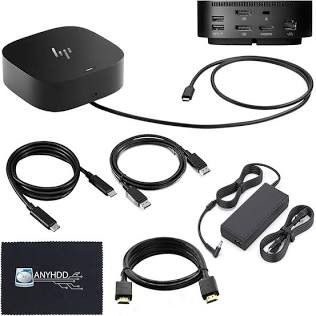 HP Docking Station for Laptop Dual Monitor Bundle 5TW10AA / 5TW10UT / 5TW10AA#ABB - 1 Year Warranty, HP USB-C G5 Dock w/ 120W Adapter + HDMI Cable + D