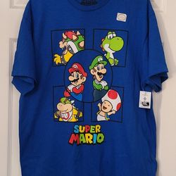 Super Mario Bros Luigi Yoshi Koopa Toadstool t-shirt Nintendo New With Tags