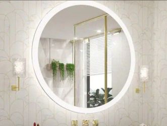 40 in. W x 40 in. H Modern Round Frameless Anti-Fog Wall Mount LED Bathroom Vanity Mirror with 3-Colors Dimmable Lights