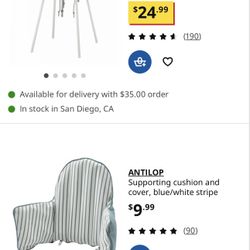 IKEA Baby High Chair With Cushion