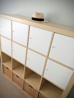 Cube Shelf (Birch) + 8 door inserts + 4 baskets (orig. $400)