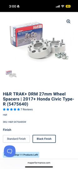 Honda Civic Type R H&R TRAK+ DRM 27mm Wheel Spacers
