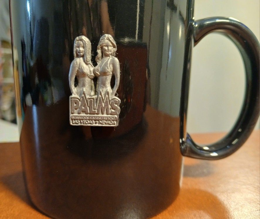 Rare PALMS Maloof Casino Resort Las Vegas Mug Metal Emblem Souvenir