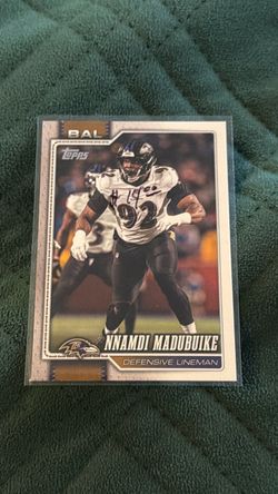 Topps Nnamdi Madubuike Baltimore Ravens Football Card