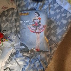 Day Of The Dead Costume With Matching Face Tattoos