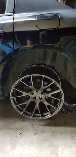 22" gloss bronze staggered scat pack wheels new