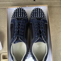 Christian Louboutin Seavasie Z Orlato Flat Navy Blue