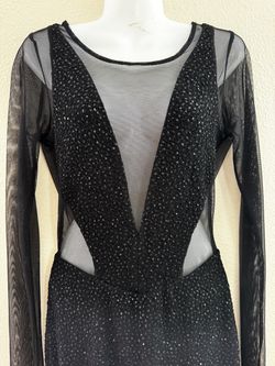 Black Sparkly Backless Dress