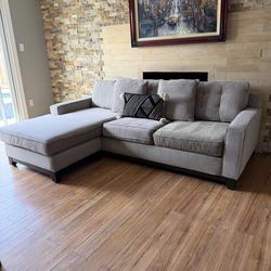 FREE DELIVERY- 2-Piece Grey Sectional Sofa