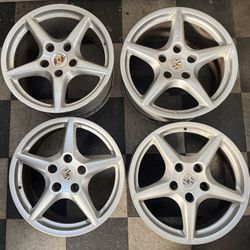 Porsche 18 Inch Factory BBS Wheels Staggered 