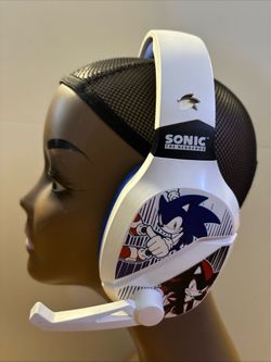 Sonic The Hedgehog Bluetooth Wireless White Gaming Headset w/Built-In Mic Used!